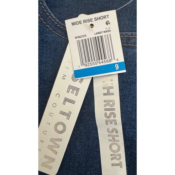 NWT Tinsel Town 9/29 High Rise Denim Shorts Blue Frayed Hem Casual Summer - Picture 13 of 15